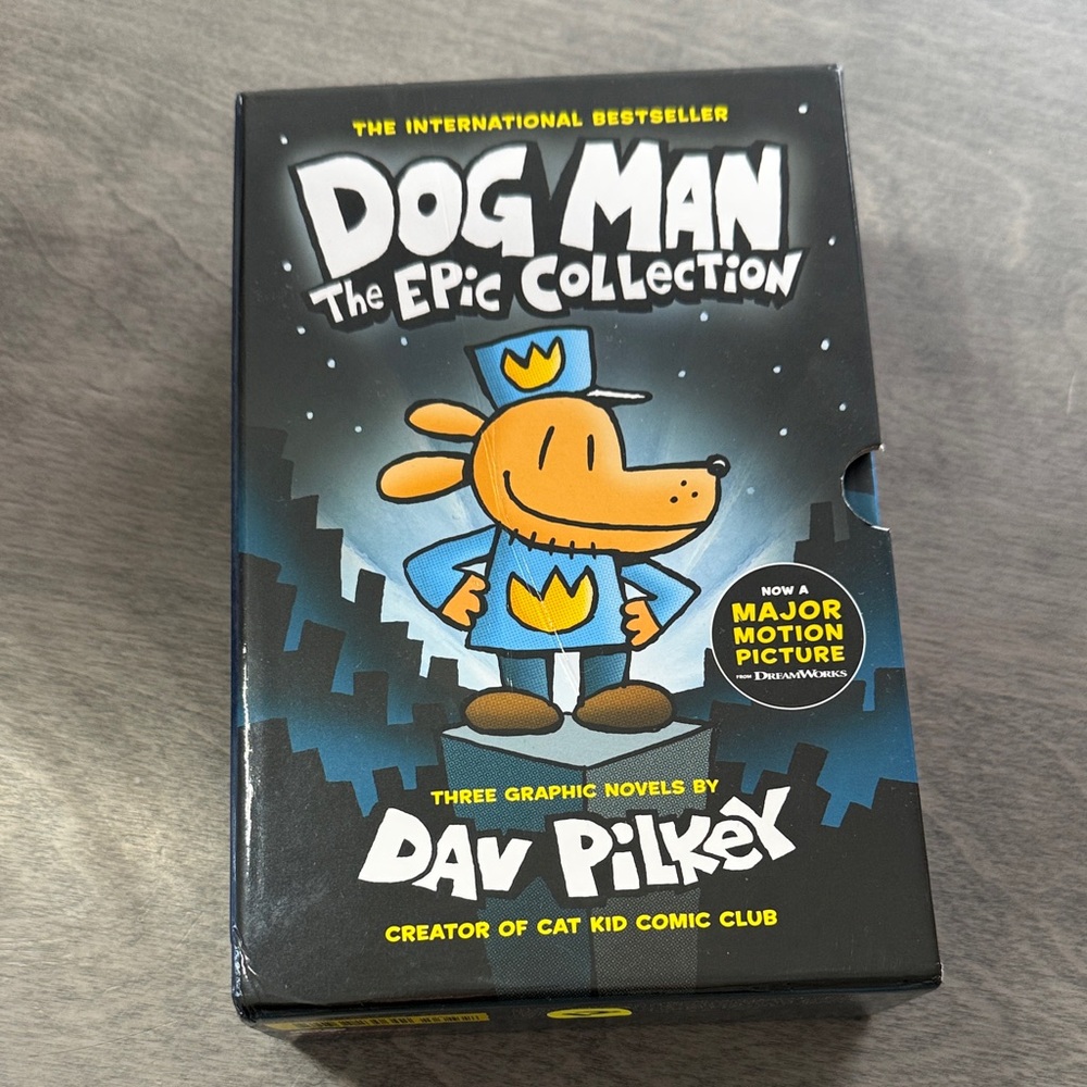 Dog Man: The Epic Collection Box Set by Dav Pilkey - Black & Blue 3 Books